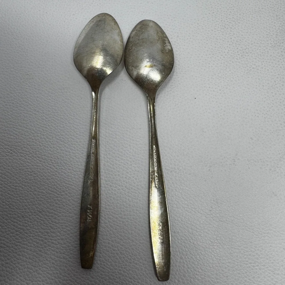 TWA Airline Flatware Lot 11 Oneida Intl Silver Co Forks Spoons Knives Vintage